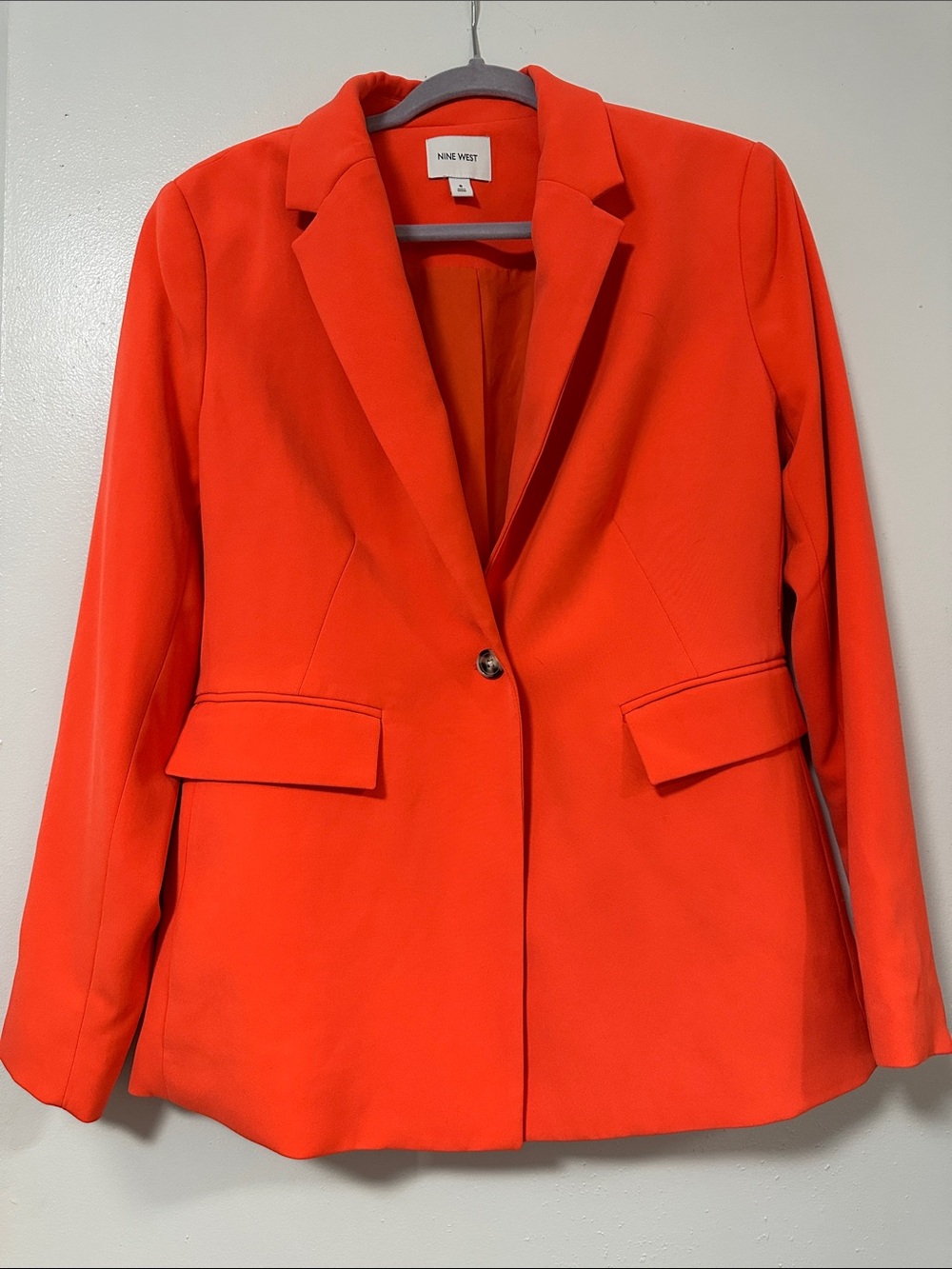 Nine West Bright Red Single-Button Blazer